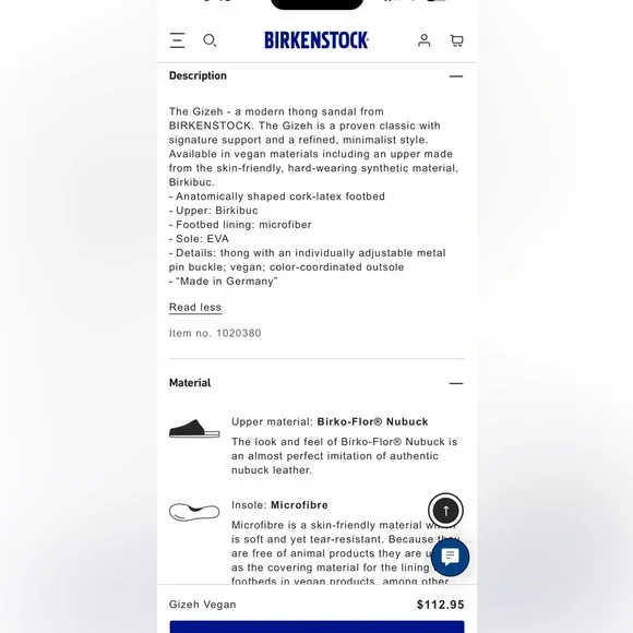 Birkenstock vegan Gizeh thong size 37 - Picture 9 of 9